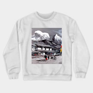 Panoramic View Of Everest Base Camp Crewneck Sweatshirt